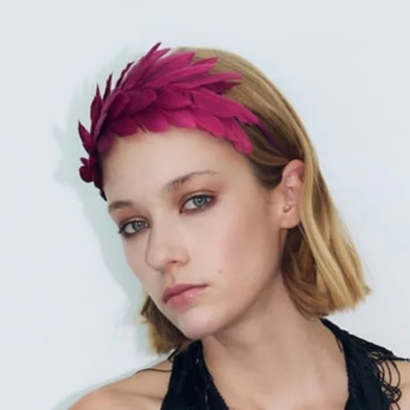Zara limited edition feather headband head piece you cannot miss Amazon.com : CASDRE Feather Headband White Pearl 1920s  main image 4